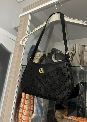 Siyah Baskılı Deri Kadın Omuz Çantası - Görsel 4