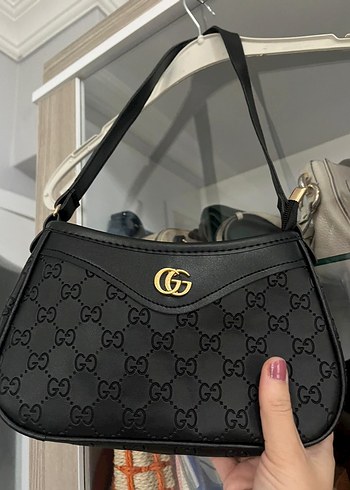 Siyah Baskılı Deri Kadın Omuz Çantası - Görsel 2