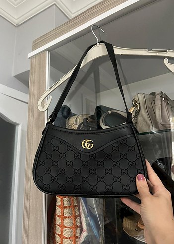 Siyah Baskılı Deri Kadın Omuz Çantası - Görsel 8