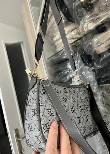 Gri Yılan Desenli Tokalı Kadın Çanta - Görsel 11