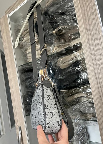 Gri Yılan Desenli Tokalı Kadın Çanta - Görsel 10