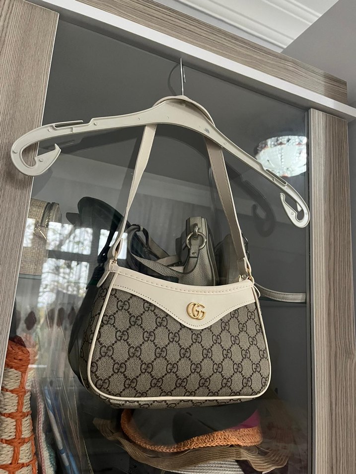 Beyaz Baskılı Kadın Omuz Çantası - Görsel 2