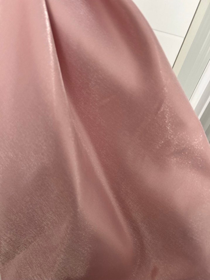 Pembe Parlak Mini Drapeli Straplez Elbise - Görsel 3