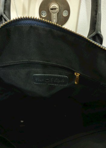 Ole Lacivert Suni Deri Kadın Çanta - Görsel 3