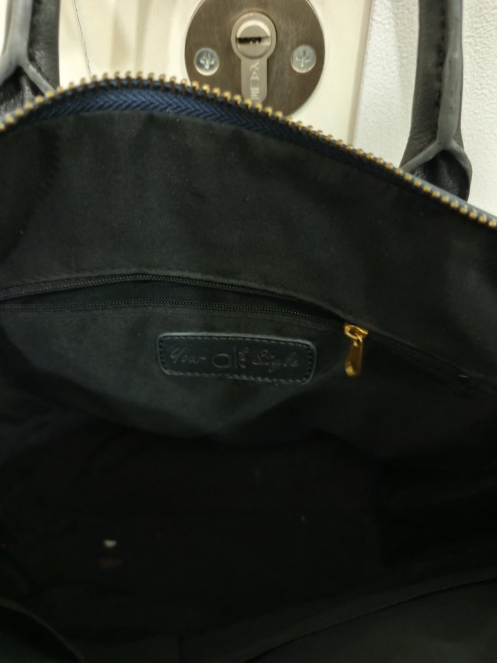 Ole Lacivert Suni Deri Kadın Çanta - Görsel 3