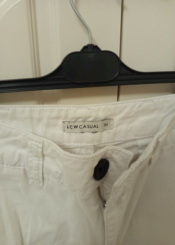 LCW Düğmeli Beyaz Kargo Pantolon - Görsel 2