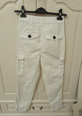 LCW Düğmeli Beyaz Kargo Pantolon - Görsel 4
