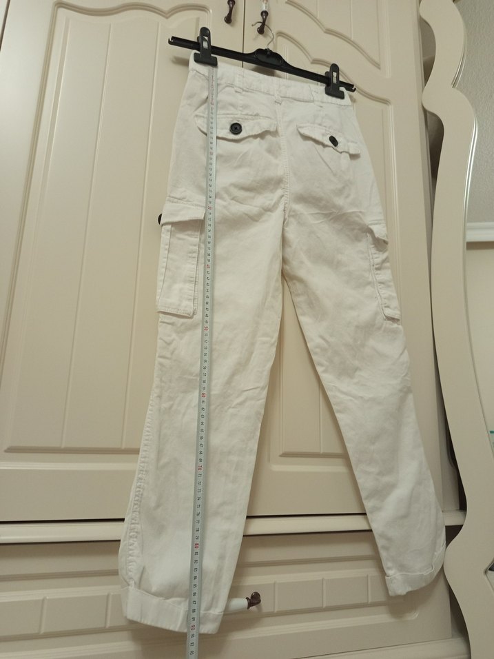 LCW Düğmeli Beyaz Kargo Pantolon - Görsel 5