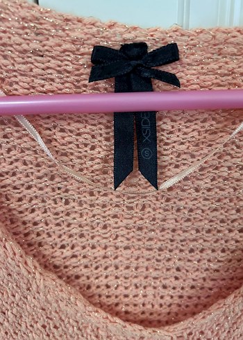 X Side LC Waikiki Pembe V Yaka Örgü Kadın Kazak - Görsel 3