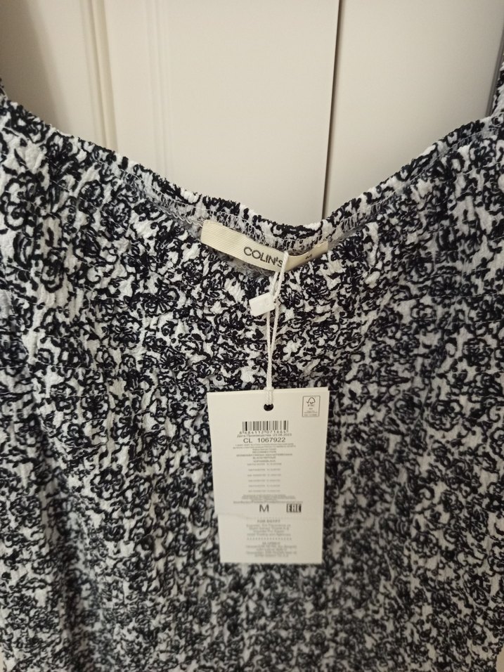 Colins Straplez kare yaka düşük omuz Bluz tişört - Görsel 2