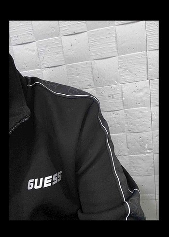 GUESS Siyah Fermuarlı Erkek Ceket - Görsel 3