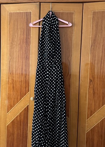 Puantiye Desenli Uzun Askılı Tulum - Görsel 2