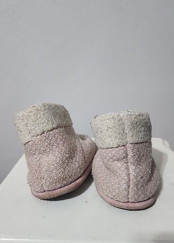 Kız Çocuk Pembe Örgü Sıcak Ev Terliği - Görsel 3