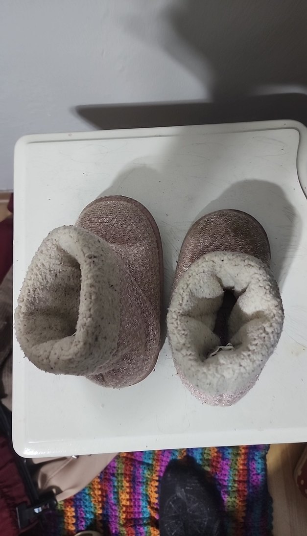 Kız Çocuk Pembe Örgü Sıcak Ev Terliği - Görsel 4