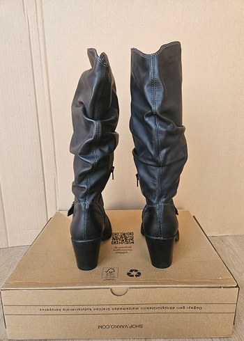 FreeMood Deri Tokalı Çizme - Görsel 4