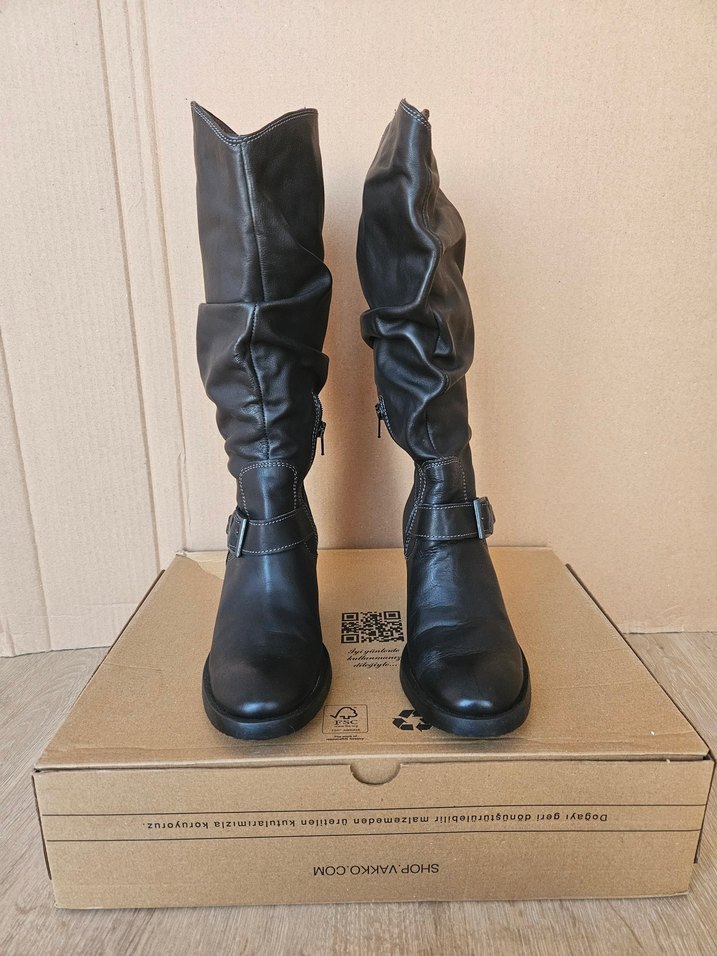 FreeMood Deri Tokalı Çizme - Görsel 3