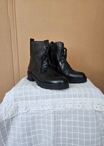 Mammamia Siyah Deri Bot - Görsel 2