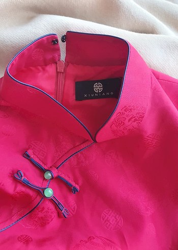 Xiuniang Kırmızı Geleneksel Çin Bluzu - Görsel 3