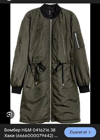 H&M Haki Renkli Uzun Mont - Görsel 5