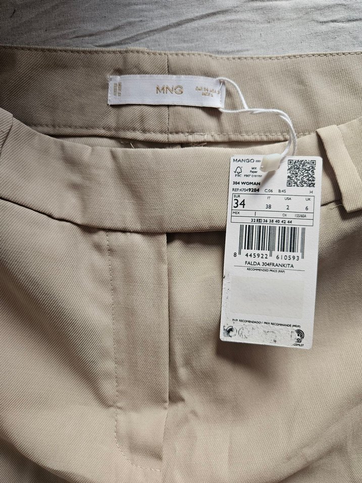 Mango Krem Rengi Etek - Görsel 3