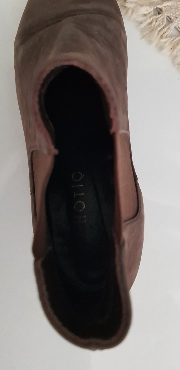 Hotiç Kahverengi Süet Kadın Dolgu Topuklu Bot - Görsel 4