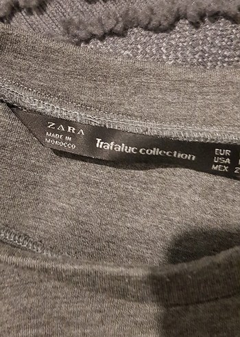 Zara Gri Dantel Detaylı Sweatshirt Elbise - Görsel 4