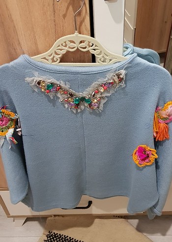 Mavi Kendi Tasarımım Bohem Kadın Kazak - Görsel 3