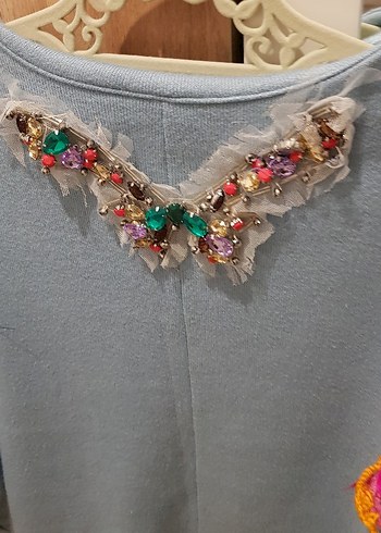 Mavi Kendi Tasarımım Bohem Kadın Kazak - Görsel 5