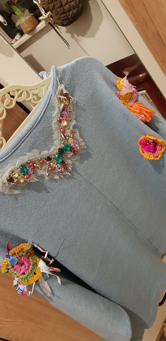 Mavi Kendi Tasarımım Bohem Kadın Kazak - Görsel 2