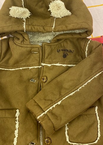 Kürklü Kahverengi Bebek montu - Görsel 3