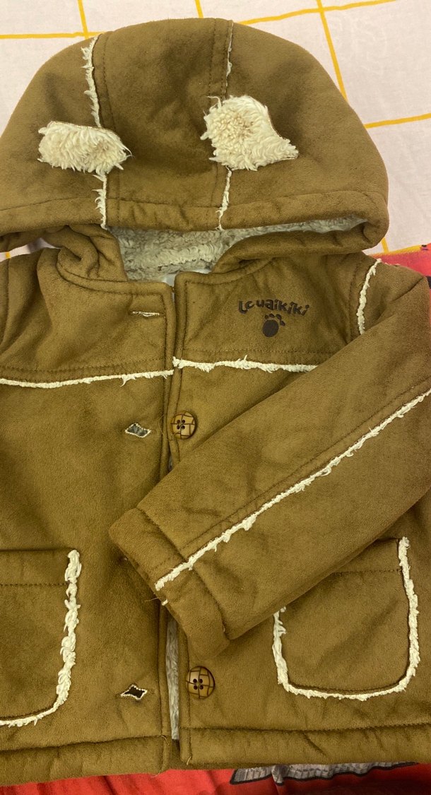 Kürklü Kahverengi Bebek montu - Görsel 3