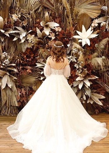 Modern Klasik Beyaz Straplez Gelinlik - Görsel 8