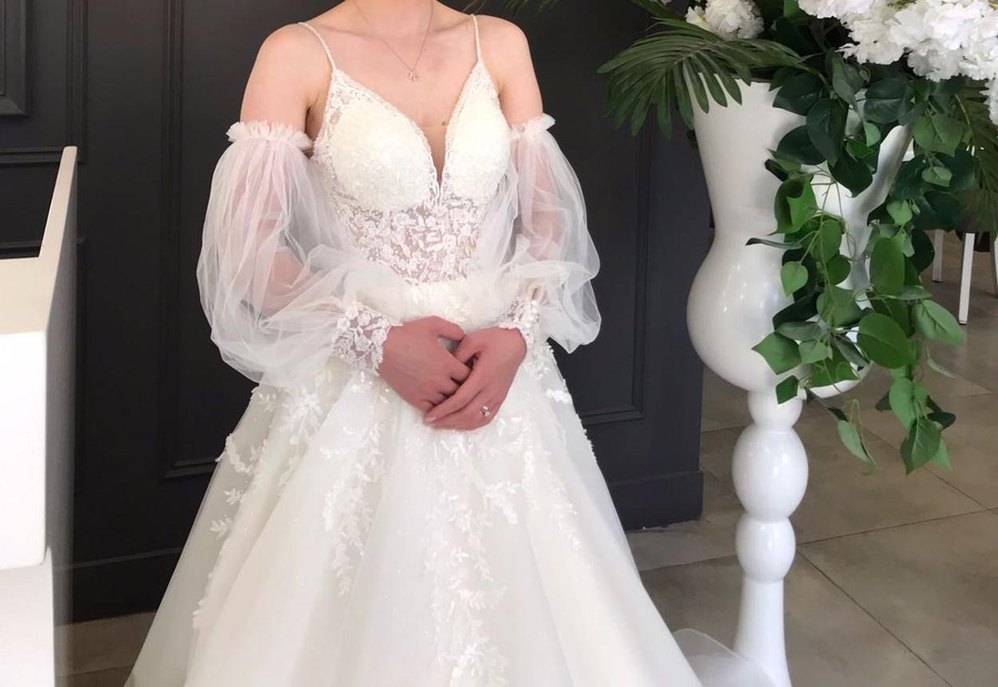 Modern Klasik Beyaz Straplez Gelinlik - Görsel 2