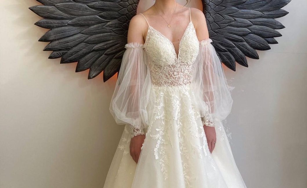 Modern Klasik Beyaz Straplez Gelinlik - Görsel 3