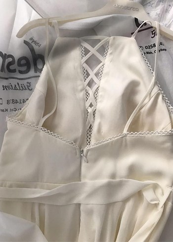 Bohem A Kesim Uzun Beyaz Gelinlik - Görsel 5