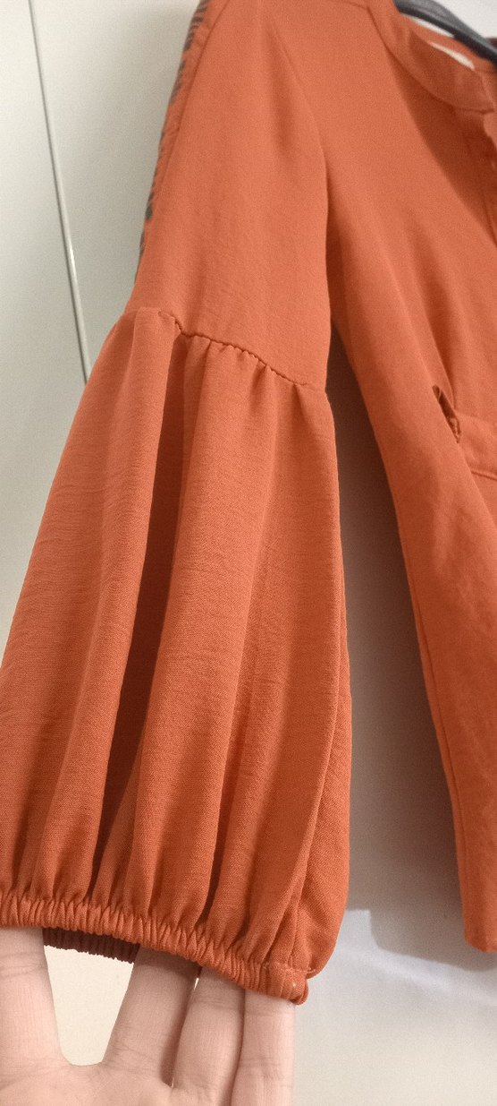 Düğmeli, Bol Kesim, Uzun Kollu Kadın Gömlek - Görsel 2