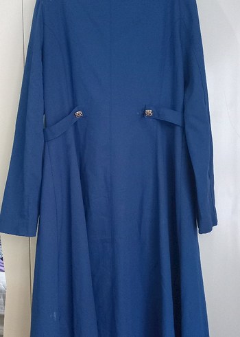 Mavi Uzun Hamile Ceketi Fermuarlı - Görsel 3