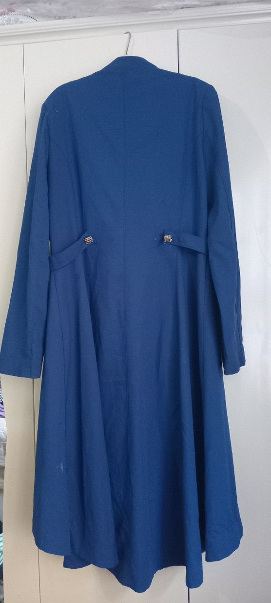 Mavi Uzun Hamile Ceketi Fermuarlı - Görsel 3