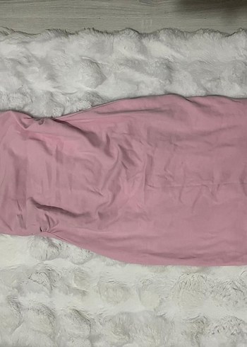 BERSHKA elbise Pembe İnce Askılı diz altı Kadın Elbise - Görsel 3