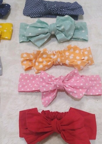 Renkli Bağlamalı Fiyonk Saç Bantları - Görsel 3