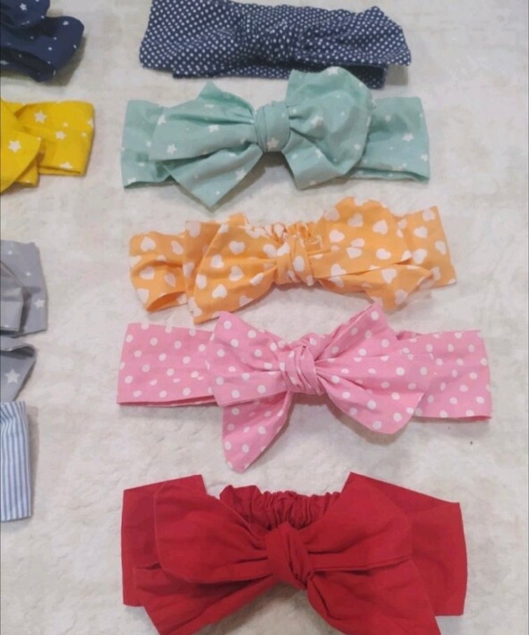 Renkli Bağlamalı Fiyonk Saç Bantları - Görsel 3