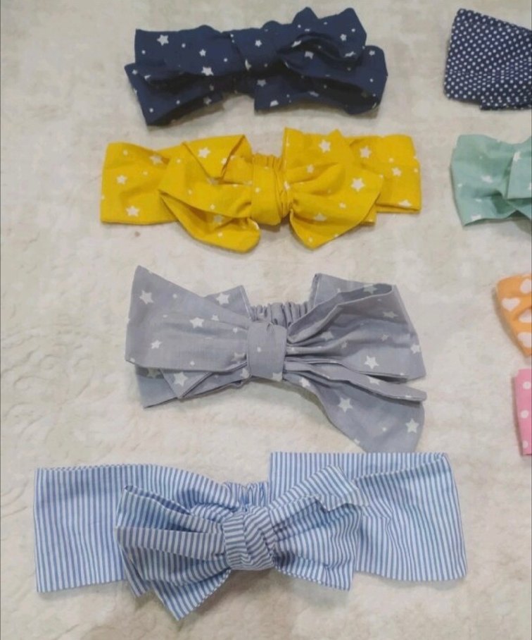 Renkli Bağlamalı Fiyonk Saç Bantları - Görsel 2