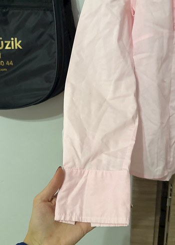 Pembe  Kadın Keten Gömlek - Görsel 3