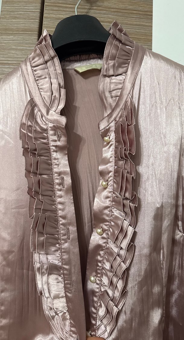 Pembe satrn Uzun Kollu Kadın Gömlek - Görsel 2