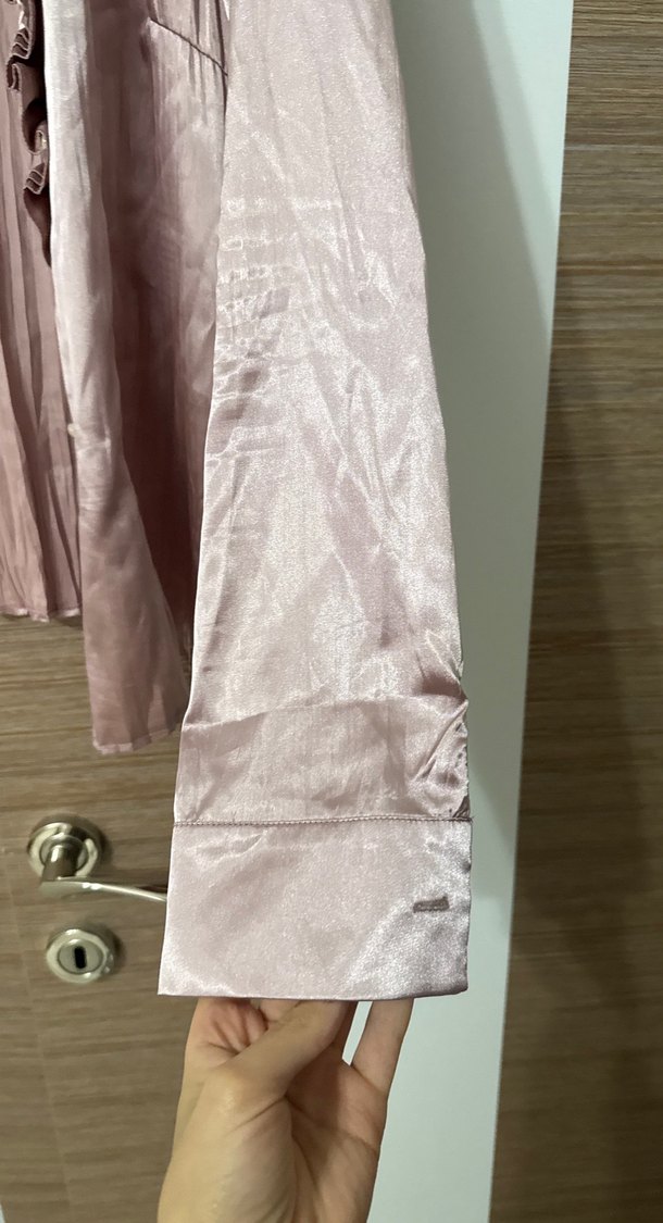 Pembe satrn Uzun Kollu Kadın Gömlek - Görsel 3