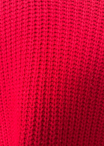 Kırmızı Balıkçı Yaka Örgü Kadın Kazak - Görsel 4