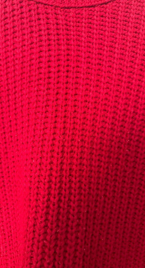 Kırmızı Balıkçı Yaka Örgü Kadın Kazak - Görsel 4