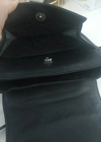 Siyah bayan deri Omuz Çantası Tokalı - Görsel 4