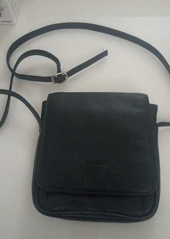 Siyah bayan deri Omuz Çantası Tokalı - Görsel 5