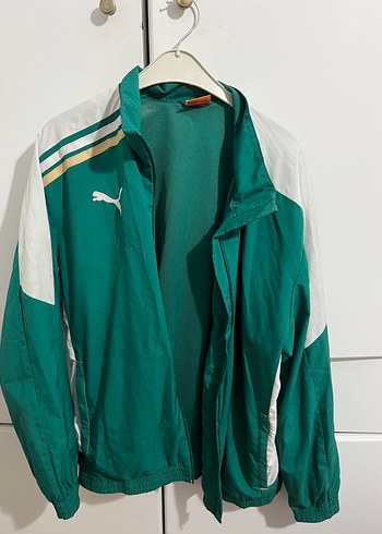 Puma Retro Yesil Beyaz Spor Ceket